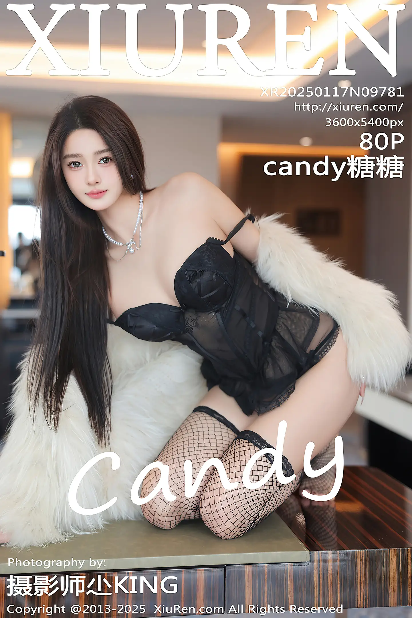 [XiuRen秀人网] VOL.9781 模特Candy糖糖性感黑色情趣内衣配黑丝网袜秀完美身材诱惑写真80P-秀人网官方网站